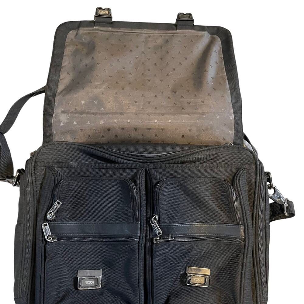 TUMI Leather Trimmed Canvas Briefcase  Description Tumi Briefcase Blank - Picture 6 of 12